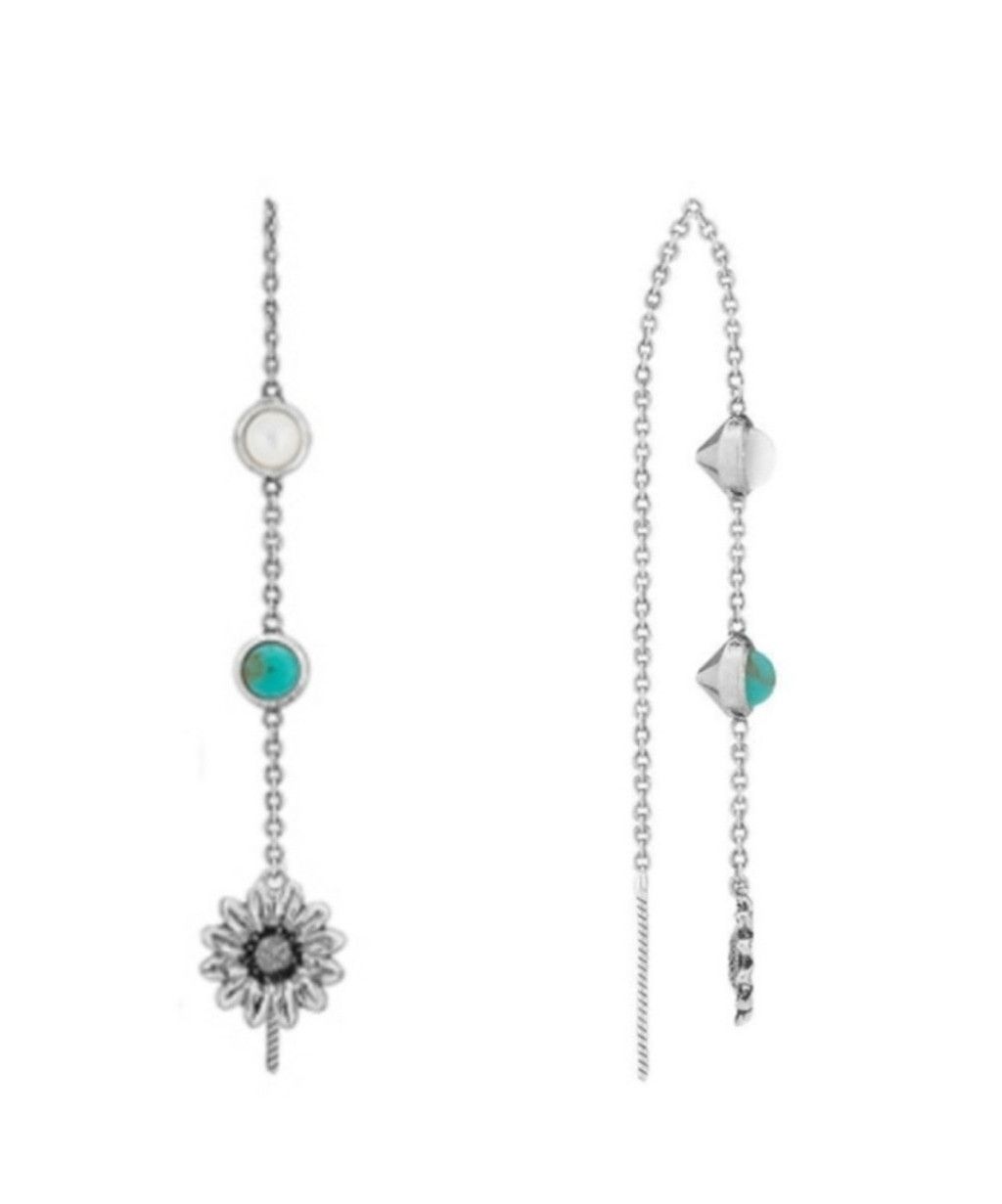 Gucci Gucci Interlocking G Flower Pearl Drop Earrings Women Silver Size ONE SIZE - 2 Thumbnail