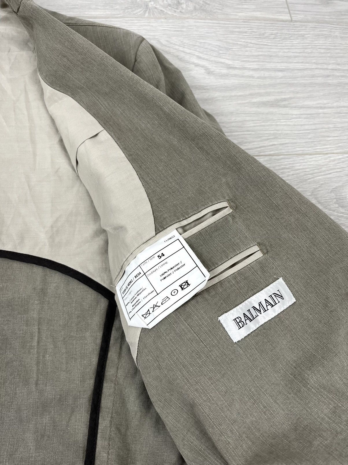 Balmain Balmain Vintage 00s Cotton Grey Blazer Jacket Size US L / EU 52-54 / 3 - 7 Thumbnail