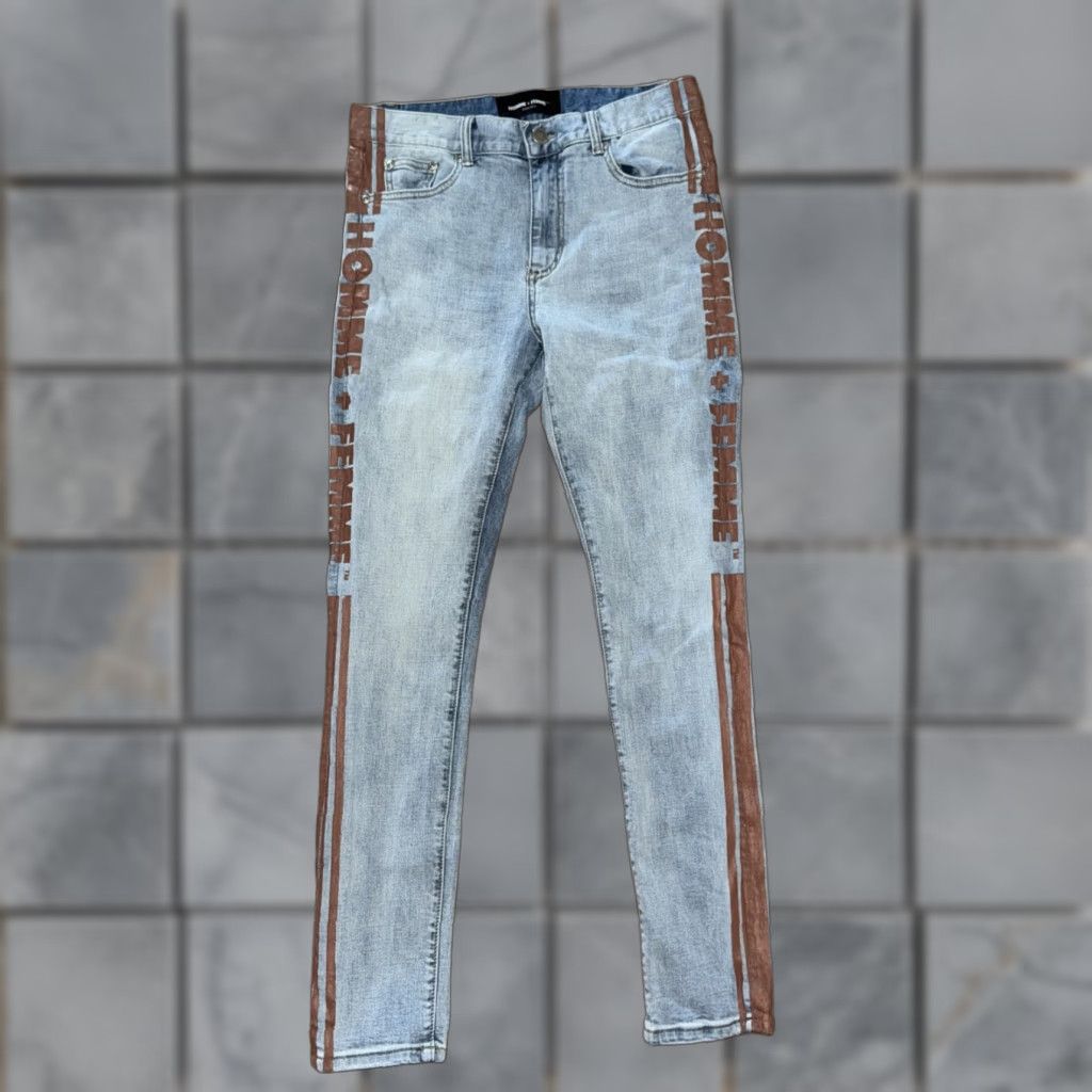 Vintage VINTAGE Homme + Femme Light Blue Skinny Jeans 30x32 Denim Men Slim Regular 30 32 Blue Jeans Fashion Streetwear Size US 30 / EU 46 - 1 Thumbnail