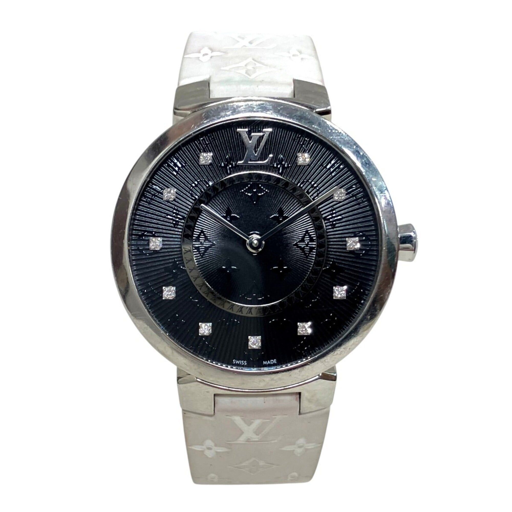 Louis Vuitton Louis Vuitton Tambour Slim Watch, Total Weight 51g, Stainless Steel, Rubber Strap, Quartz Movement, Black Dial, QA144 Size ONE SIZE - 1 Thumbnail