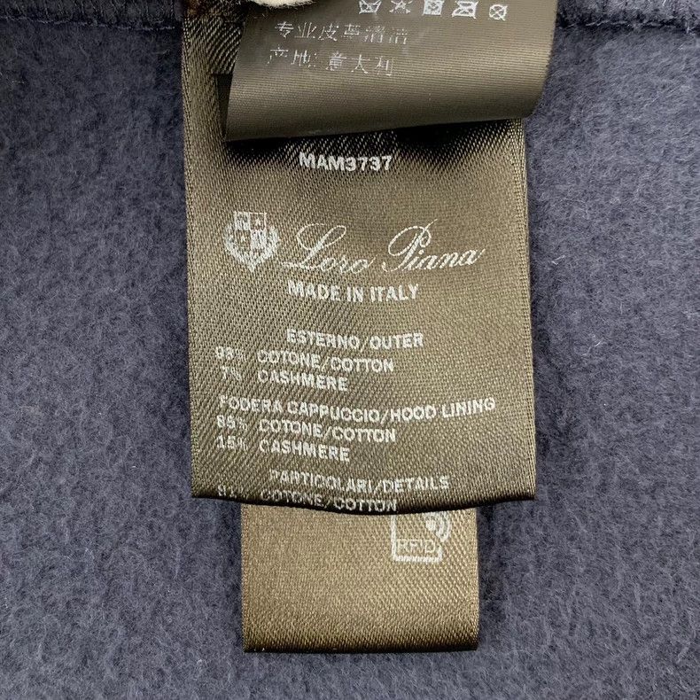 Loro Piana LORO PIANA Dark blue cotton hooded drawstring zipper hoodi Size M / US 6-8 / IT 42-44 - 8 Thumbnail