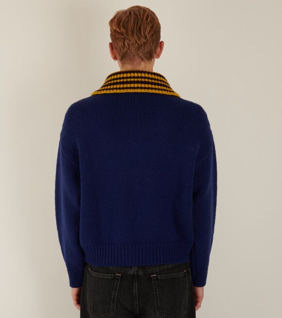 Marni o1y0225 Mock Neck Sweater in Navy Blue Size US S / EU 44-46 / 1 - 4 Thumbnail