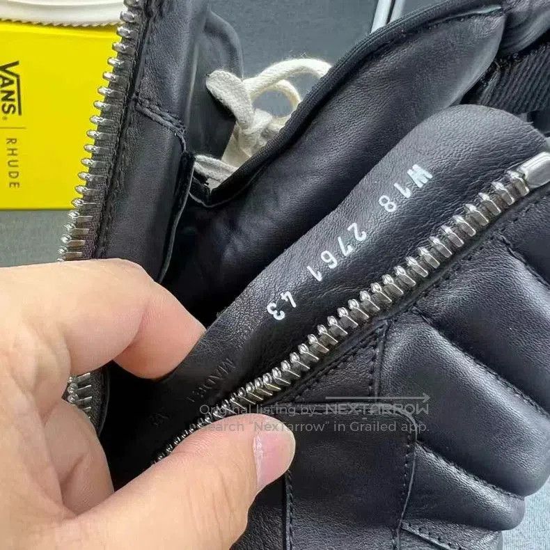 Rick Owens Black High Top Sneakers with White Laces. Size US 10 / EU 43 - 8 Thumbnail