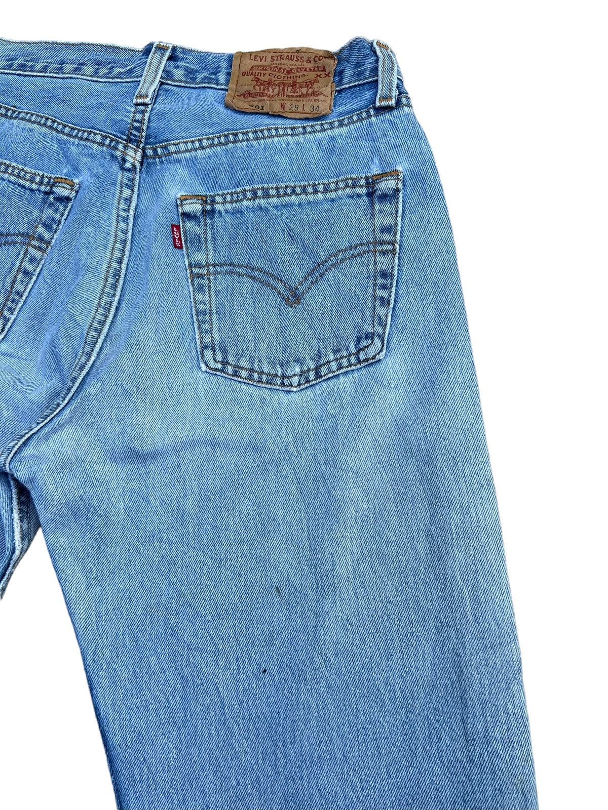 Levi's Vintage 1997 Levi’s 501 Usa Distressed Fade Blue Denim Jeans Size US 29 - 18 Thumbnail