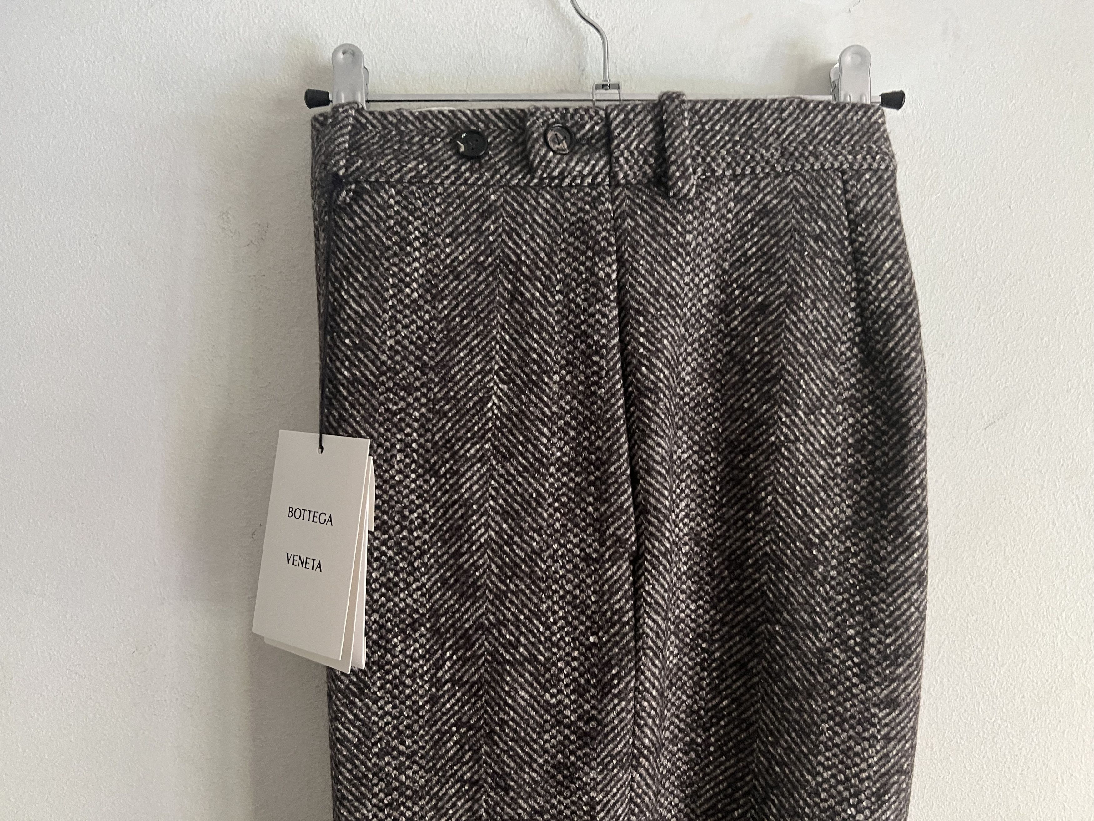 Bottega Veneta Textured Wool Chevron Trousers Size US 32 / EU 48 - 7 Thumbnail