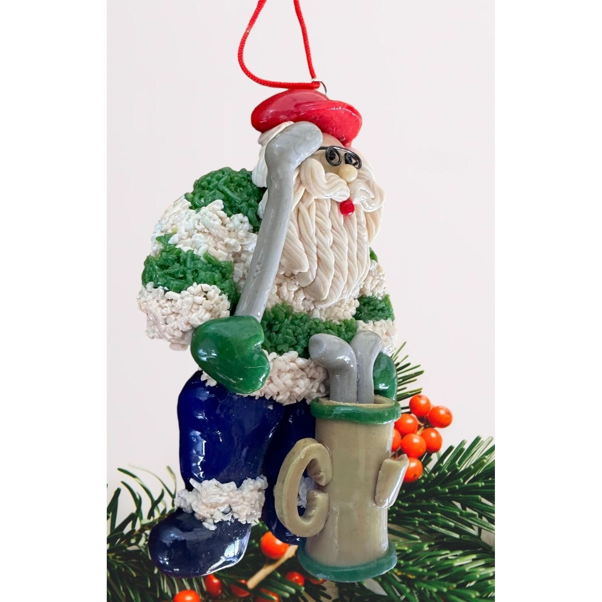 Handmade × Vintage Vintage Handmade Golfer Santa Ornament Christmas Fathers Day Size ONE SIZE - 5 Thumbnail