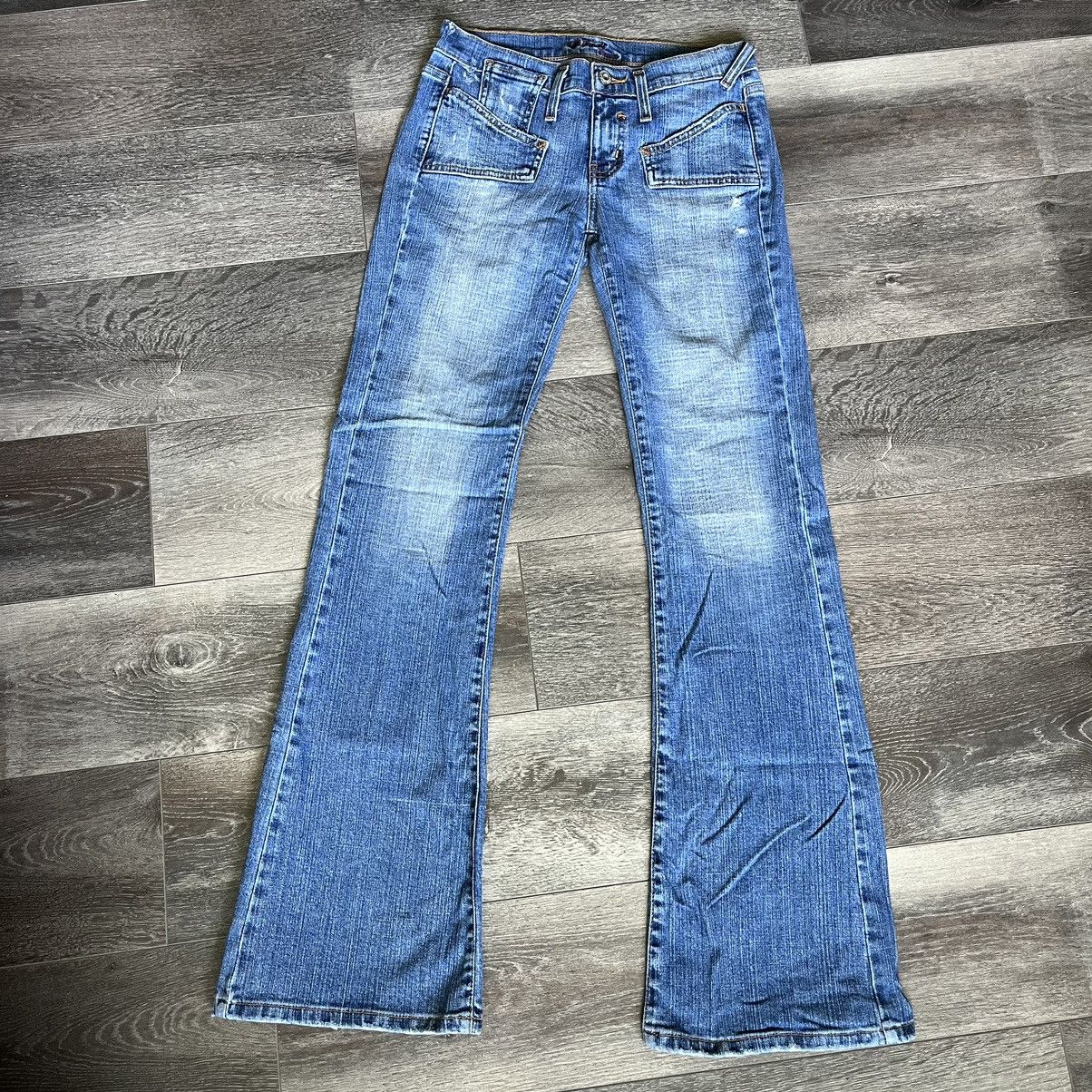 Vintage Vintage Y2K Hint Jeans Low Rise Flare Boot Cut Denim Jeans 5 Size 27" / US 4 / IT 40 - 1 Thumbnail