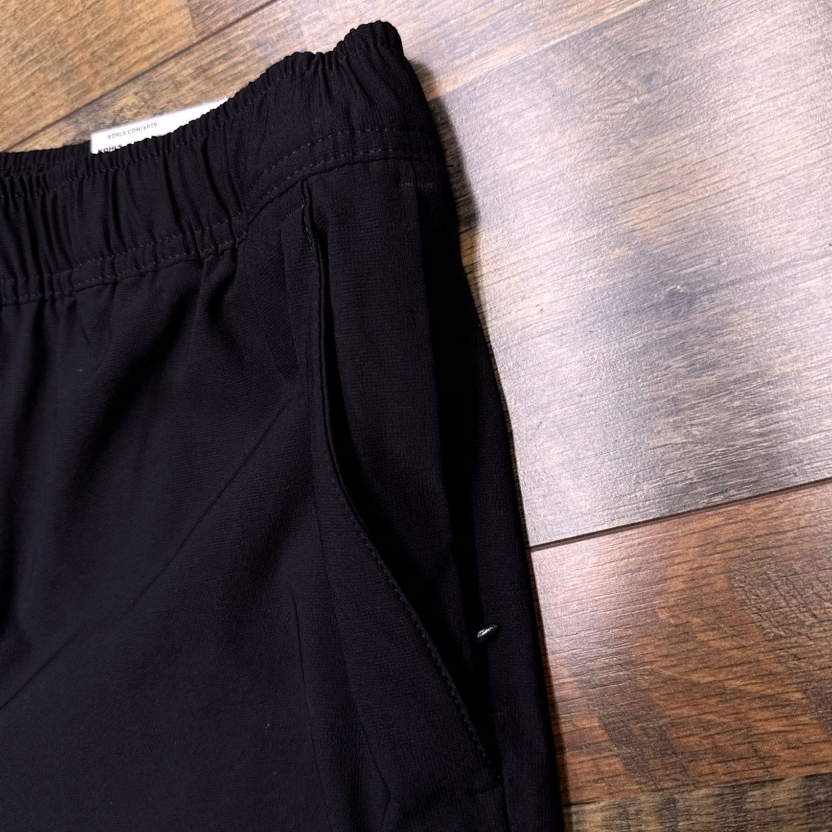 Apt. 9 Apartment 9 Mens Premium Flex Shorts Medium Black Stretch Nylon Spandex Zip Pocket Logo Athletic Casual Summer Spring Fall Size US 31 - 6 Thumbnail