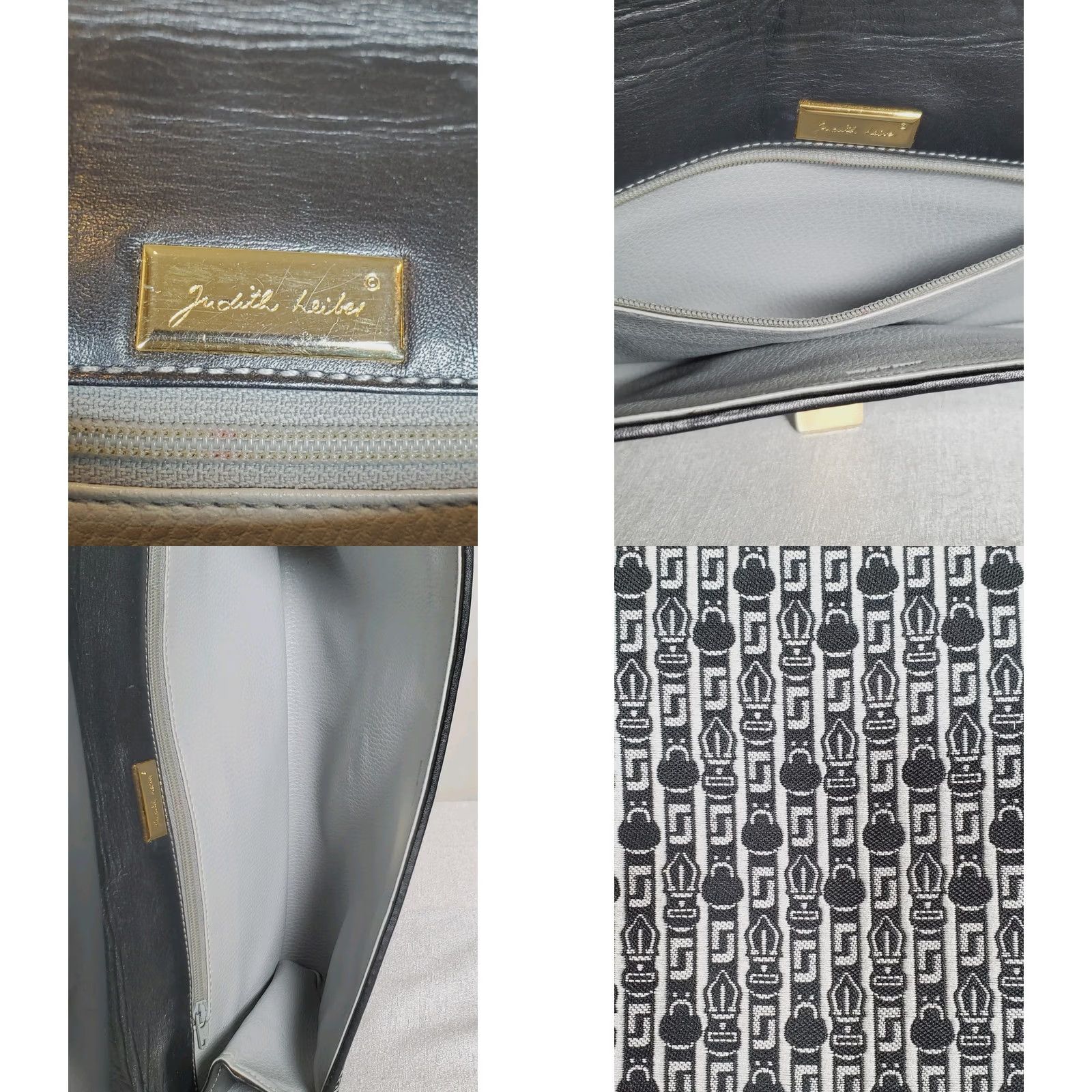 Judith Leiber VTG Judith Lieber Jacquard Canvas Signature Monogram Crossbody Bag Purse Clutch Size ONE SIZE - 9 Thumbnail