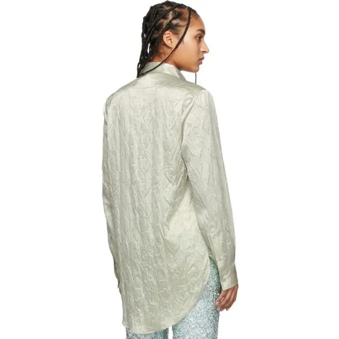 Acne Studios Satin Floral Embossed Shirt Size US L / EU 52-54 / 3 - 17 Thumbnail