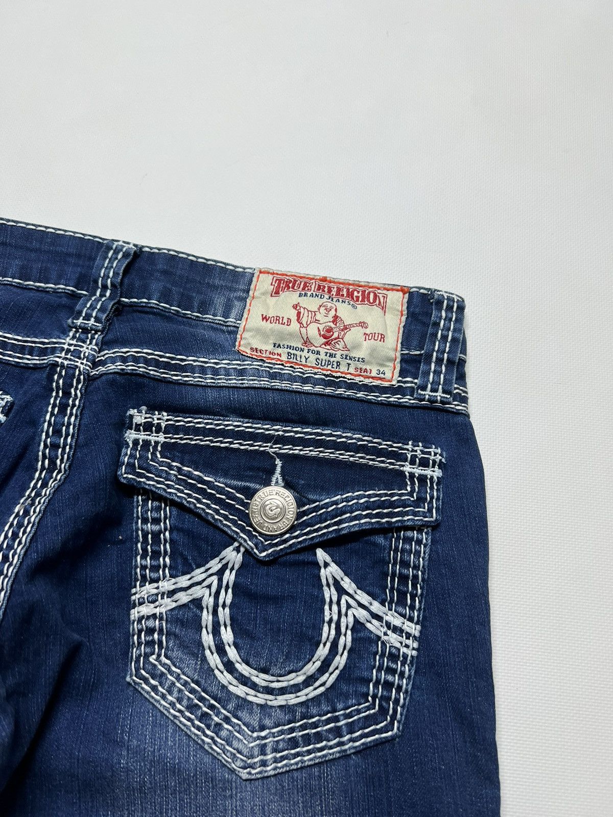 True Religion × Vintage Vintage Y2k True Religion 💙 Billy Super Denim Jeans 00’s Size 34" / US 12 / IT 48 - 6 Thumbnail