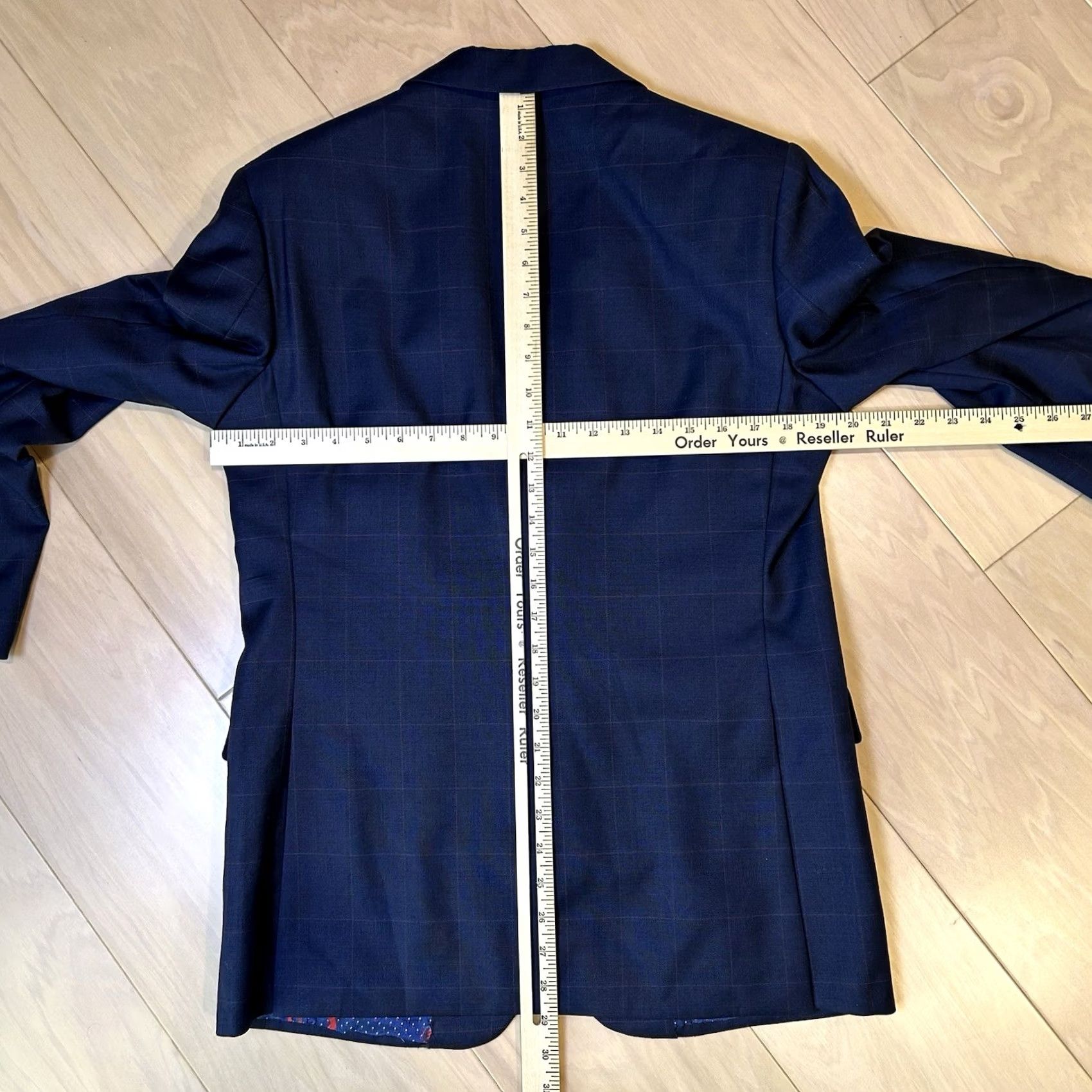 Vintage Rod Alan Custom Democratic Lining Blazer Sport Coat Men’s 39R Blue Plaid Regular Size 40R - 5 Thumbnail
