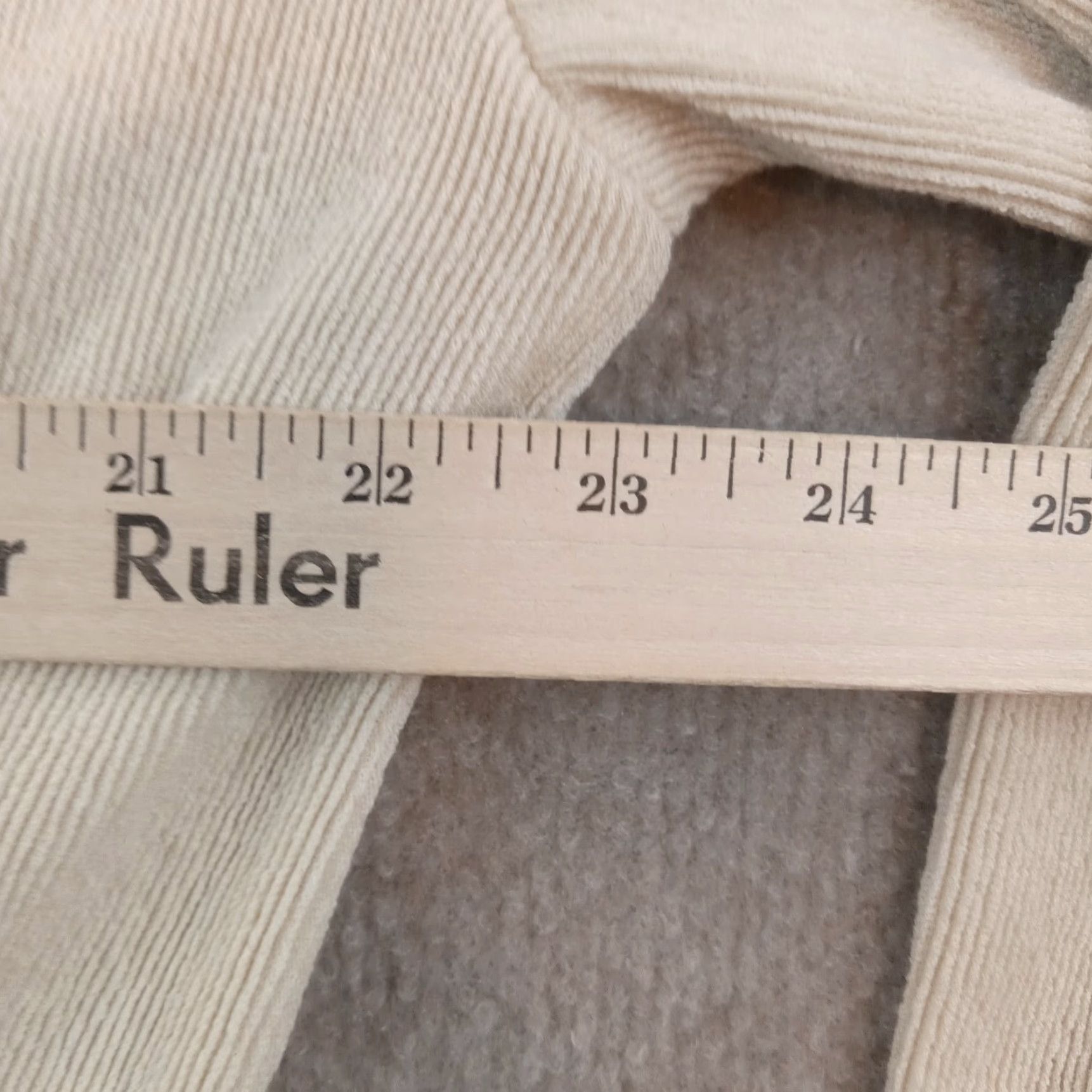 Zara Womens Zara Large Top Beige Balloon Sleeve Long Sleeve Ribbed Casual Stretch Size L / US 10 / IT 46 - 4 Thumbnail