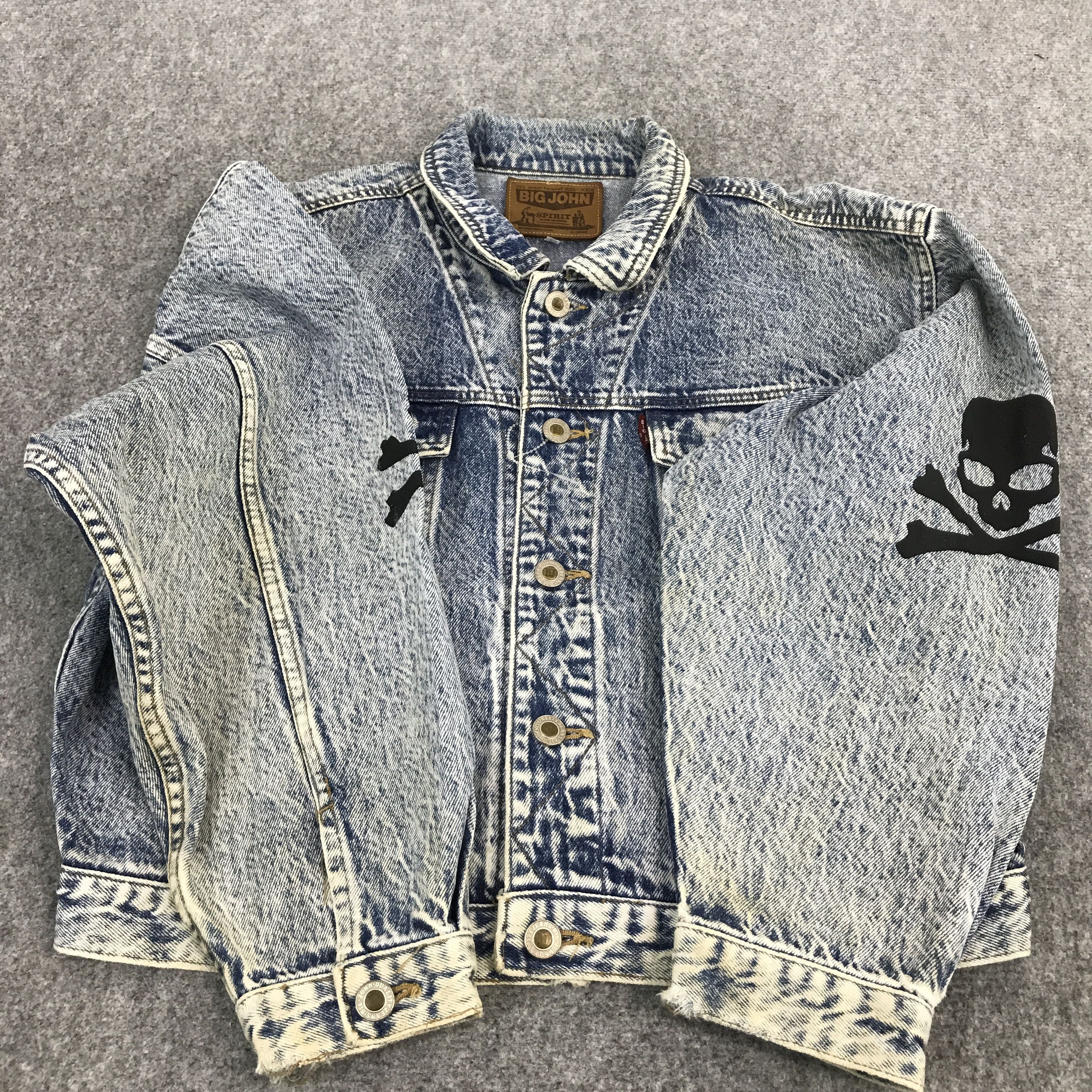 Big John × Vintage BIG JOHN DENIM BUTTON ART SKULL JACKET Size US L / EU 52-54 / 3 - 8 Thumbnail