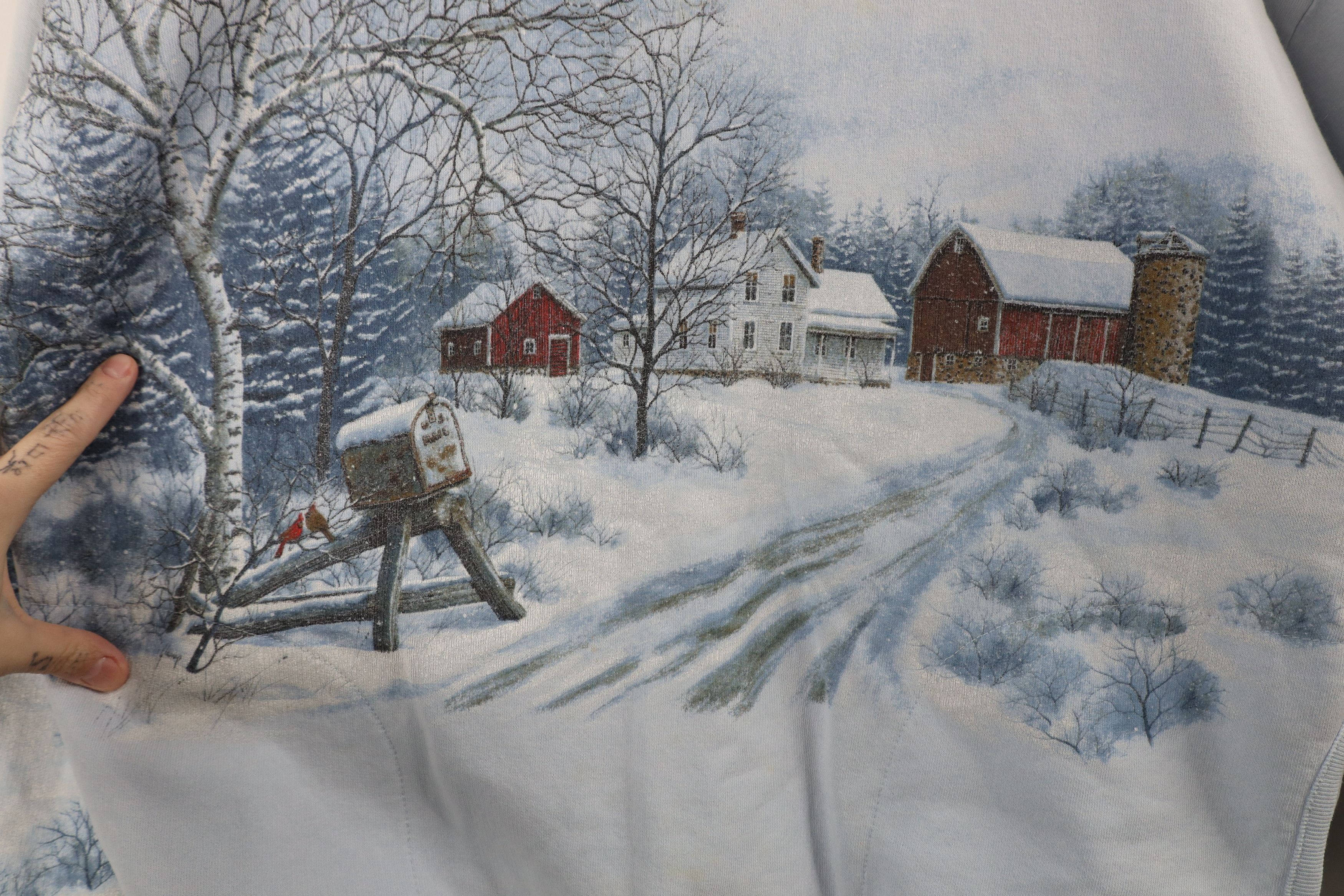Vintage Vintage 90s Streetwear Christmas Farmhouse All Sweatshirt Size L / US 10 / IT 46 - 5 Thumbnail