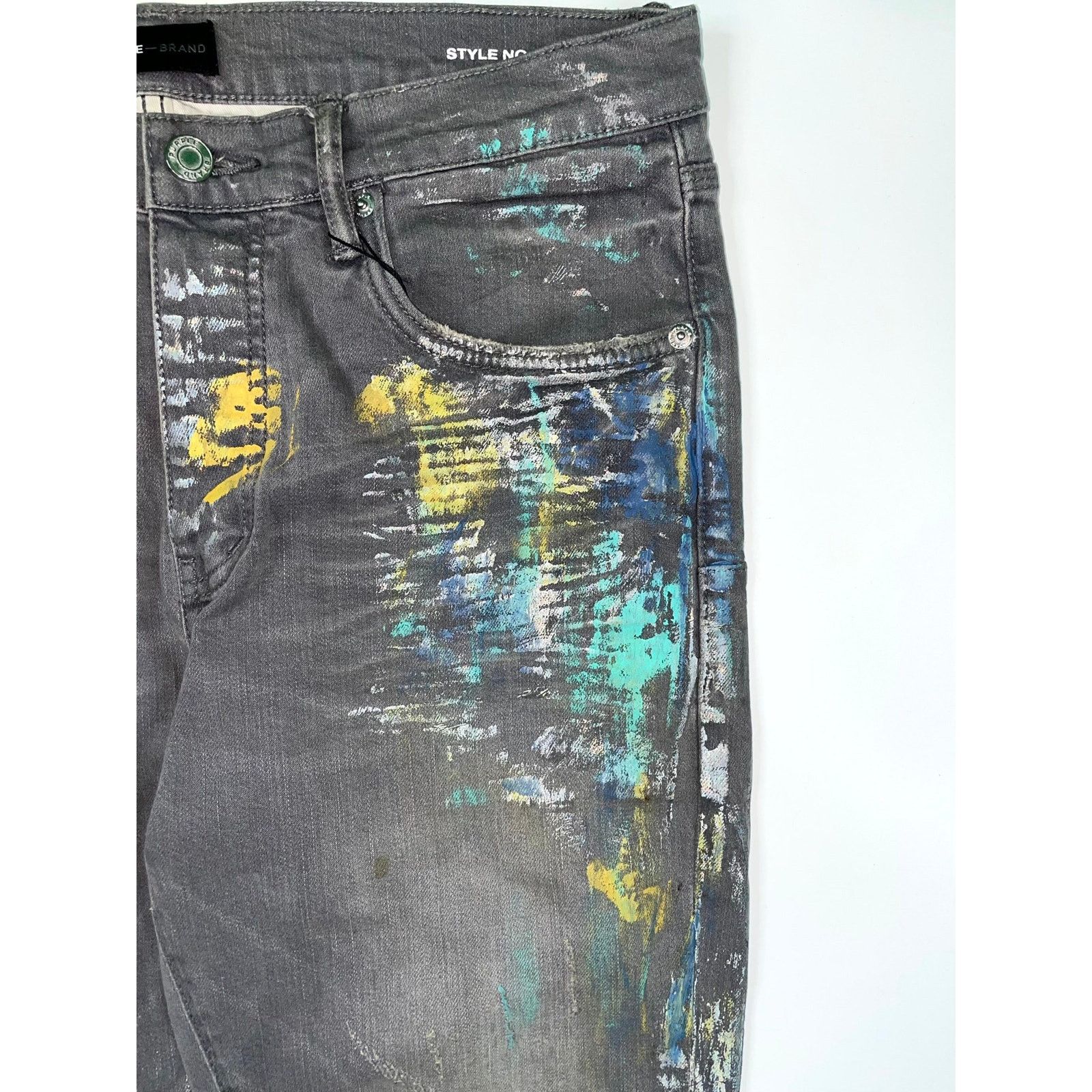 Purple Brand Purple Brand Silver & Milticolor Jeans Size US 33 - 3 Thumbnail