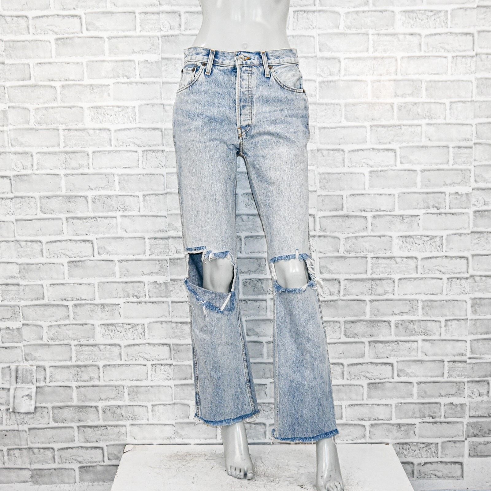 RE/DONE Re/Done 90s High Rise Loose leg Denim Jeans Playa Destroy Size 26" / US 2 / IT 38 - 2 Thumbnail