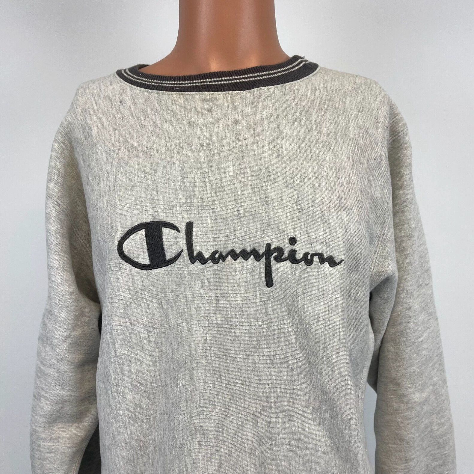 Champion uo exclusive reverse discount weave ringer crew neck sweatshirt