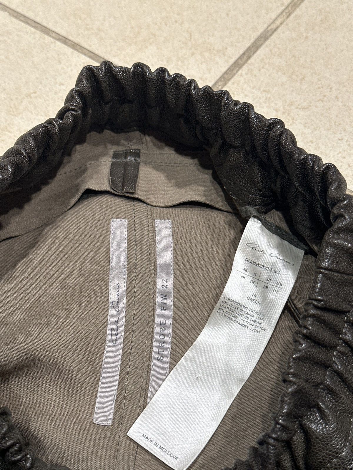 Rick Owens $3,000 RARE goat leather Bela back zip Gary pant Size US 31 - 9 Thumbnail