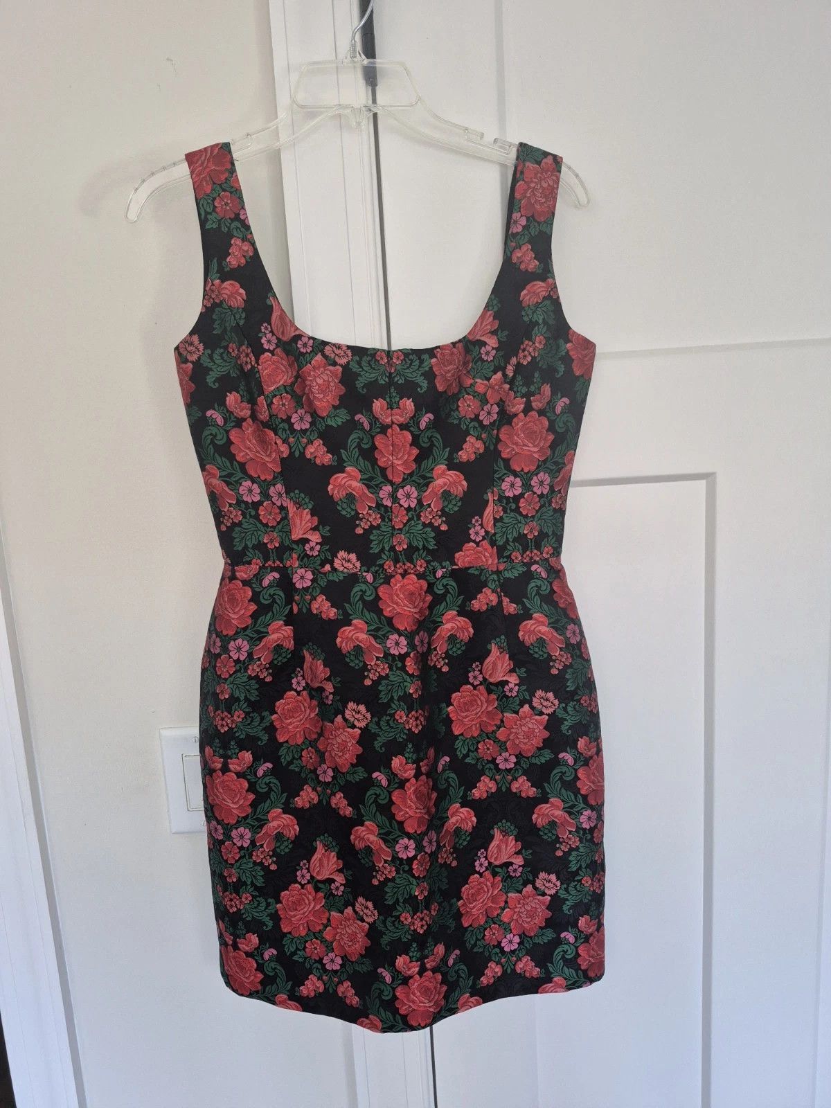 D&G Dress Black Floral Silk Blend Sheath Italy Size 42 (M)