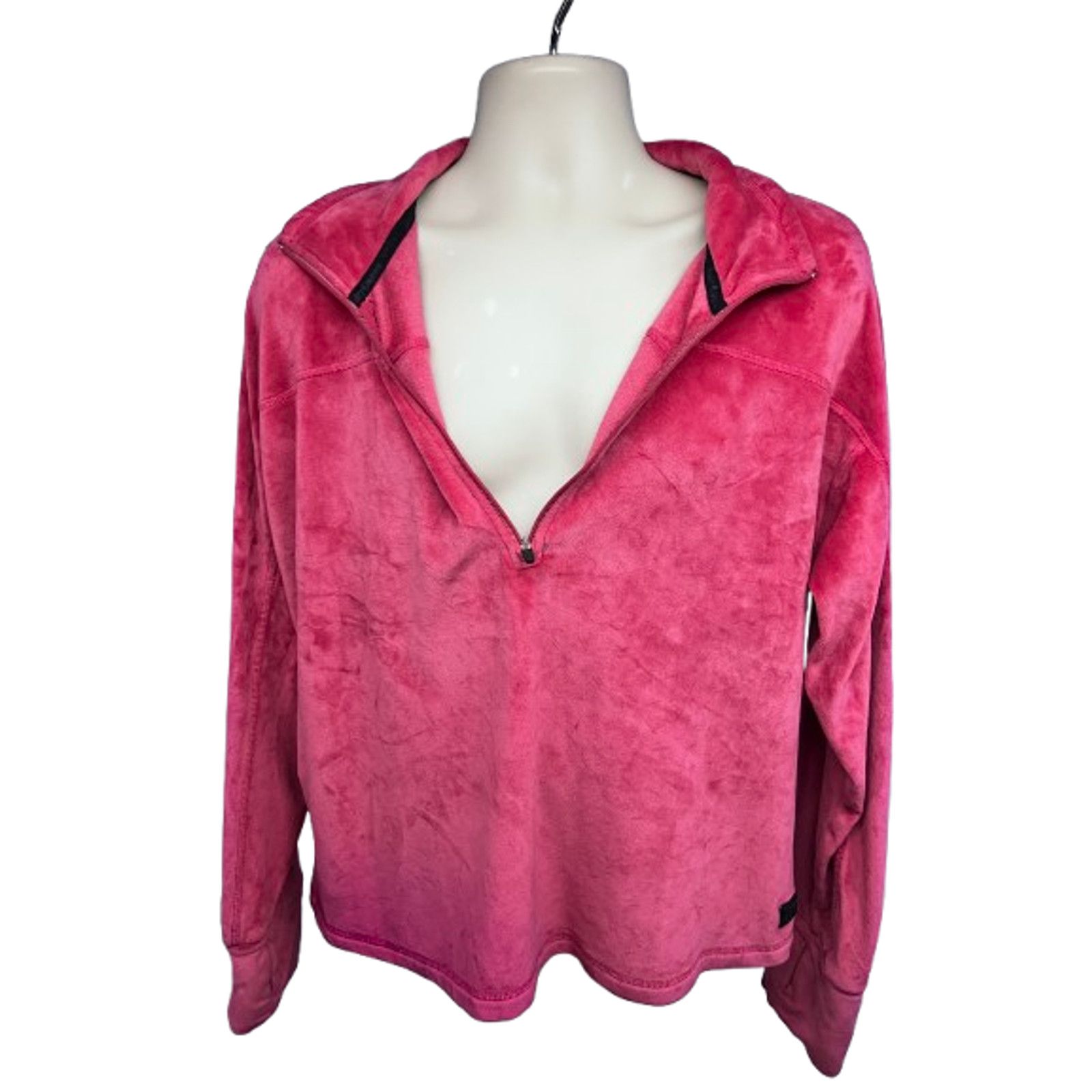 Juicy Couture Juicy Couture Vintage Y2K Pink Velour Pullover Shirt Large Size L / US 10 / IT 46 - 3 Thumbnail