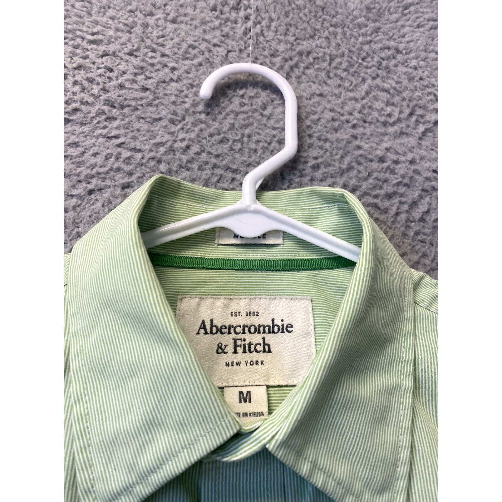 Abercrombie & Fitch VINTAGE Abercrombie & Fitch Button-Up Shirt M Green Striped Classic Long Sleeve Casual Mens Size US M / EU 48-50 / 2 - 4 Thumbnail