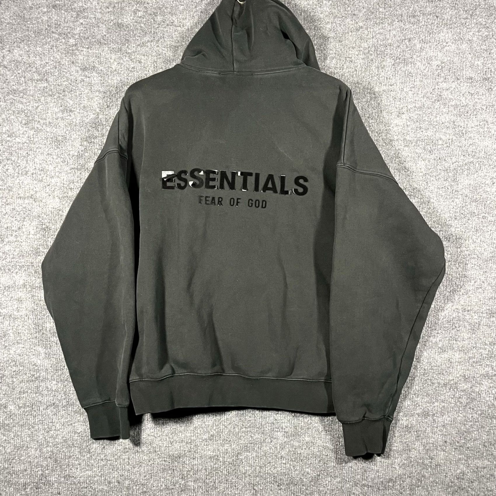 Vintage Essentials Fear of God Hoodie Mens Large Black FOG Faded Distressed Sweatshirt Size US L / EU 52-54 / 3 - 4 Thumbnail