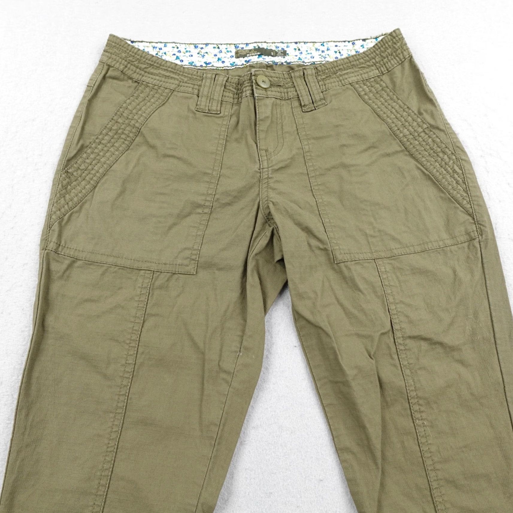 Prana Prana Pants Women Size 2 Green Capri Roll Up Chino Rip Stop Hiking Trail Organic Size 26" / US 2 / IT 38 - 2 Thumbnail