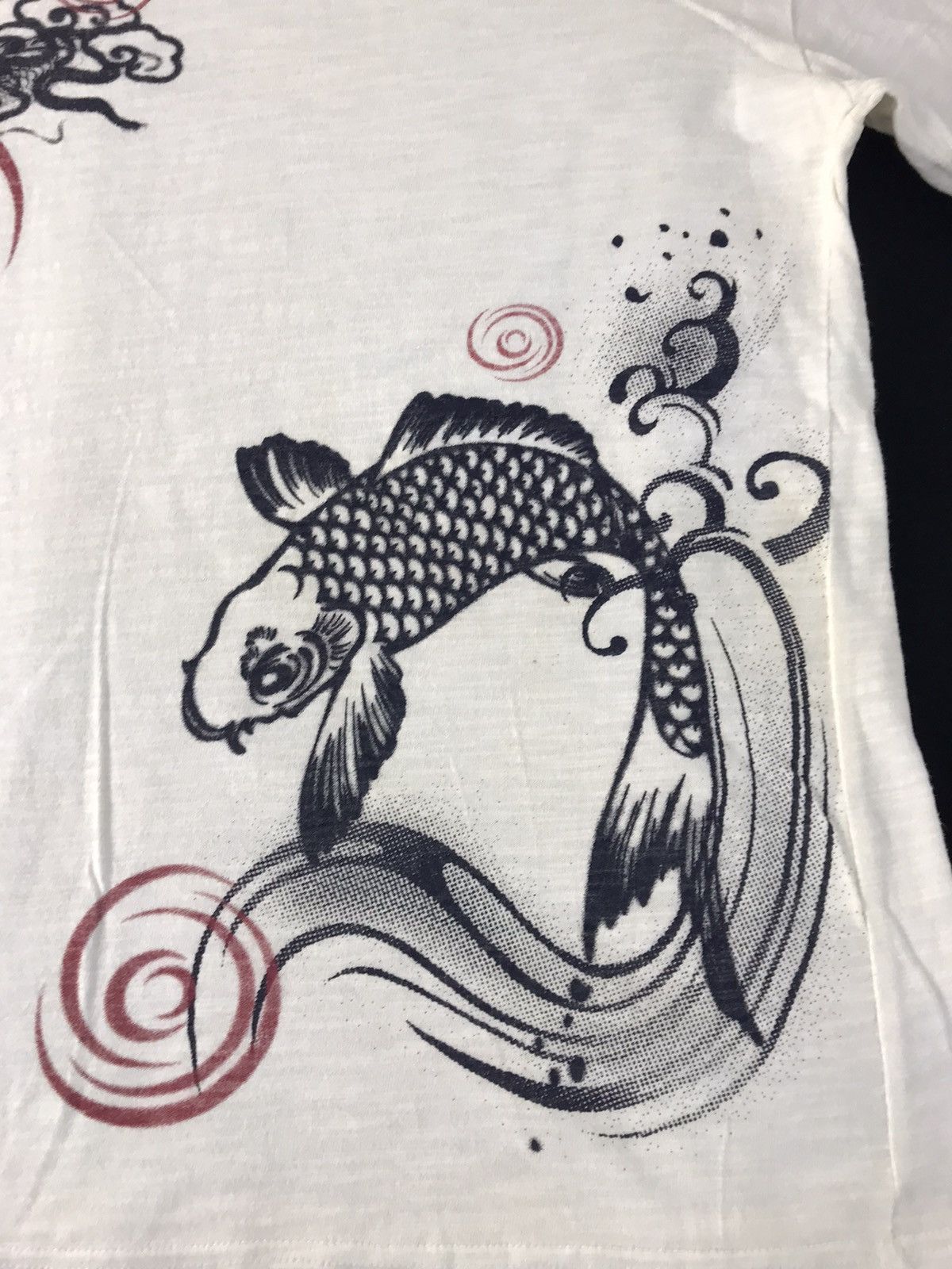 Vintage Oblo Sukajan Dragon Koi Fish Big Screen Longsleeve Tee Size US M / EU 48-50 / 2 - 4 Thumbnail