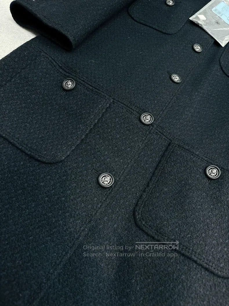 Chanel Chanel 14B blue and black medium and long tweed coat Size S / US 4 / IT 40 - 3 Thumbnail