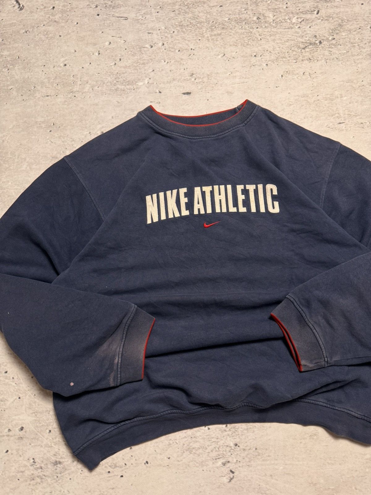 Nike × Vintage NIKE ATHLETIC VINTAGE CENTER LOGO OVERSIZE BOXY SWEATSHIRT Size US XL / EU 56 / 4 - 5 Thumbnail