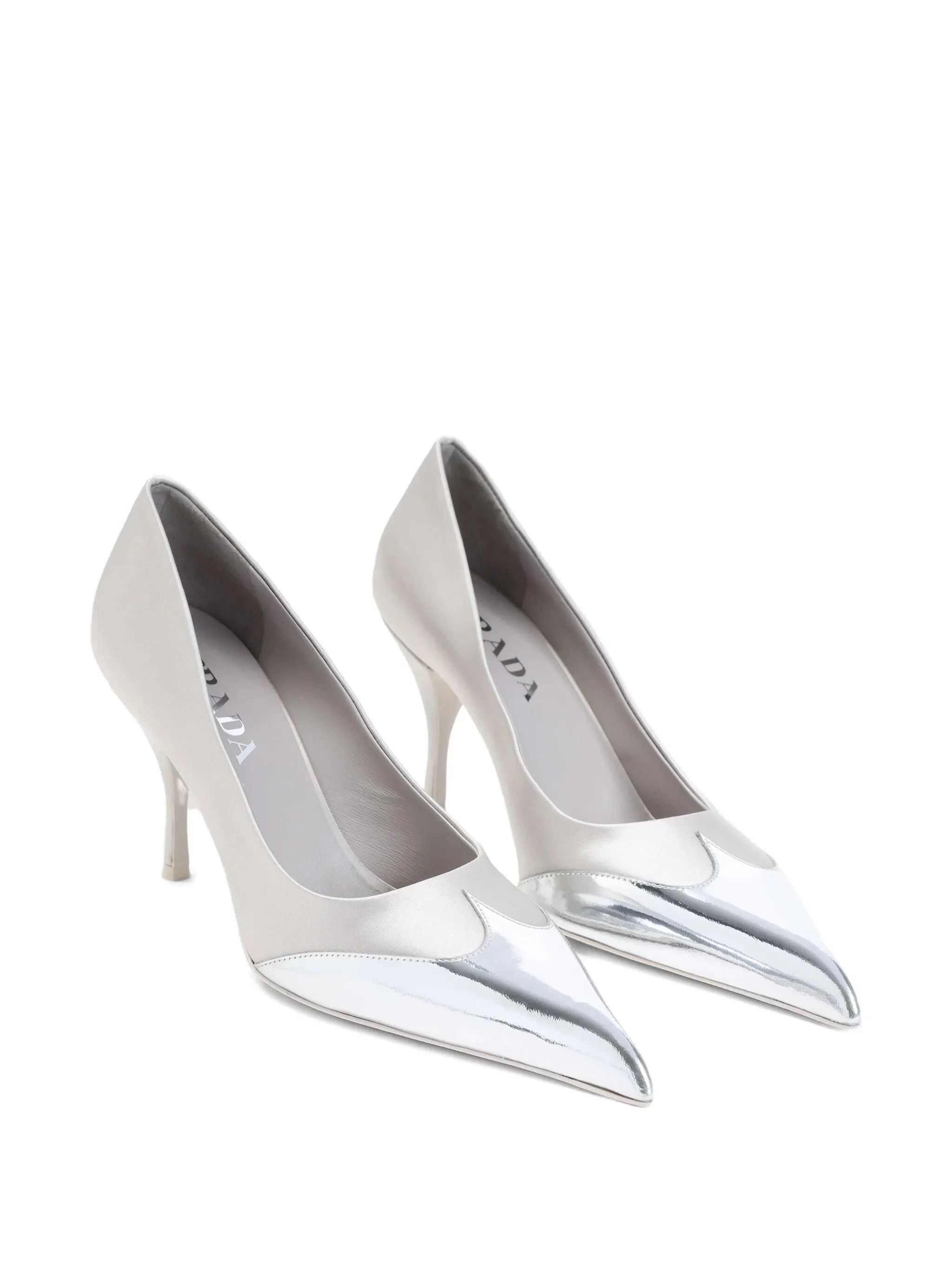 Prada os11x0126 Metallic-Toecap Pumps in Silver Size US 9 / IT 39 - 2 Thumbnail