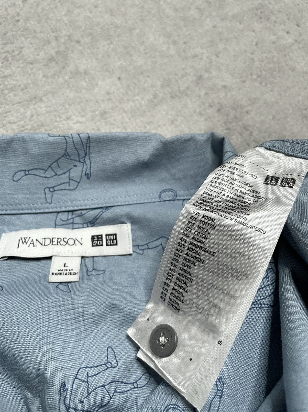JW Anderson × Uniqlo Vintage Blue Figured Shirt Uniqlo J.W. Anderson Tenis Size US XL / EU 56 / 4 - 4 Thumbnail