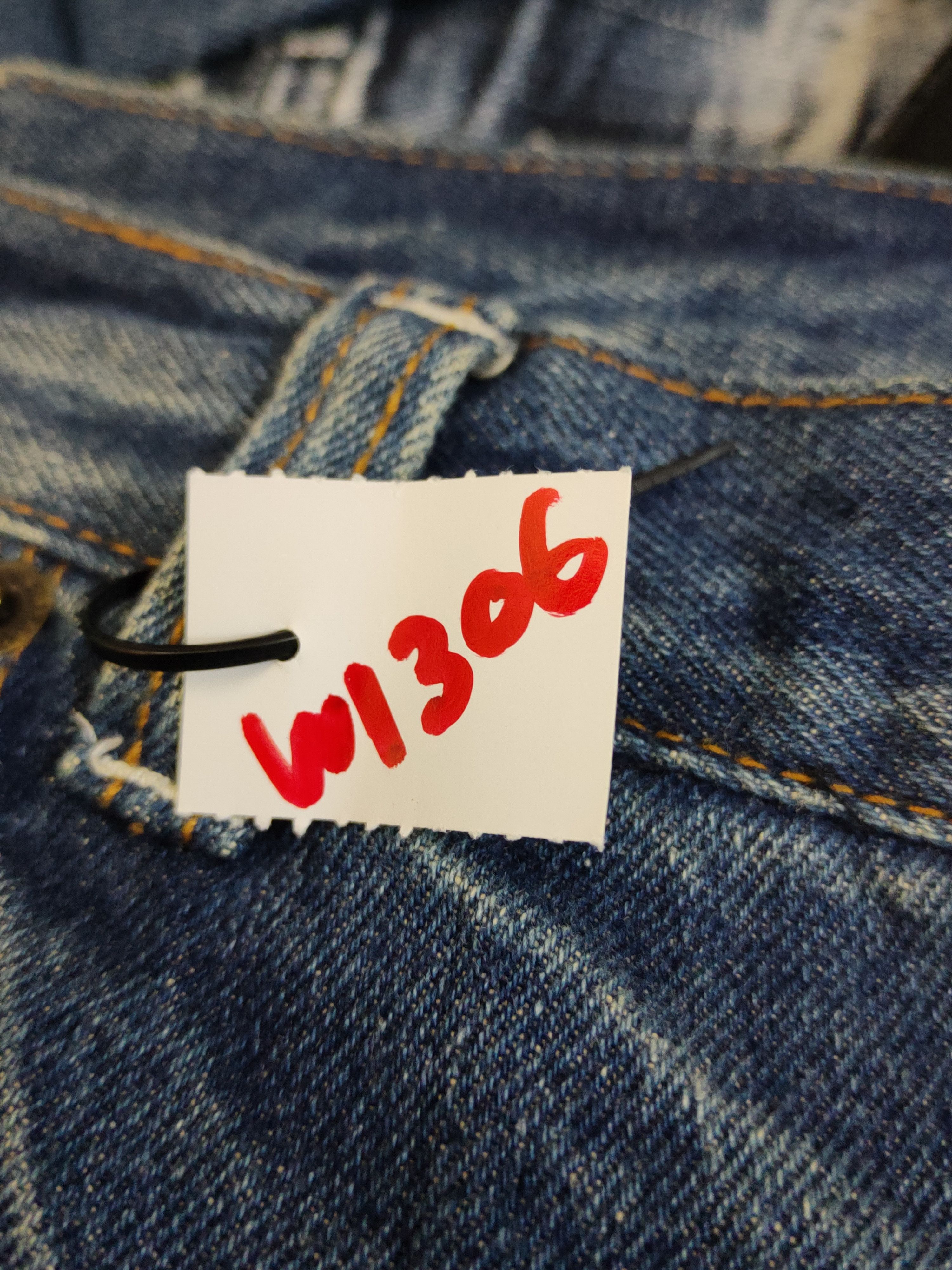 Japanese Brand Japan skull Blue Distressed Ripped denim Jeans #W1306 Size 33" - 19 Thumbnail