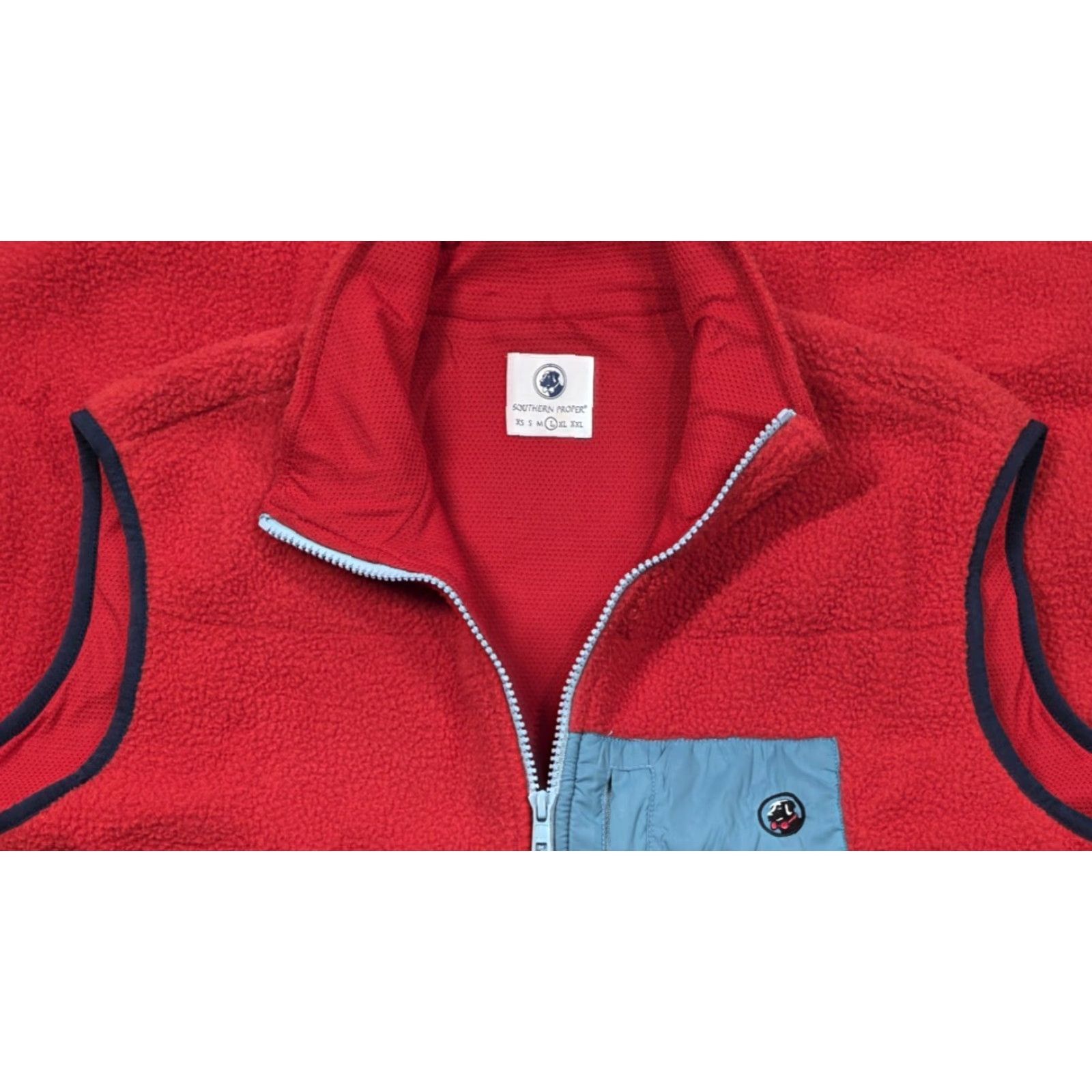 Southern Proper Southern Proper Vest Shirt Mens L Red Blue Full Zip Fleece Outdoor Size US L / EU 52-54 / 3 - 2 Thumbnail