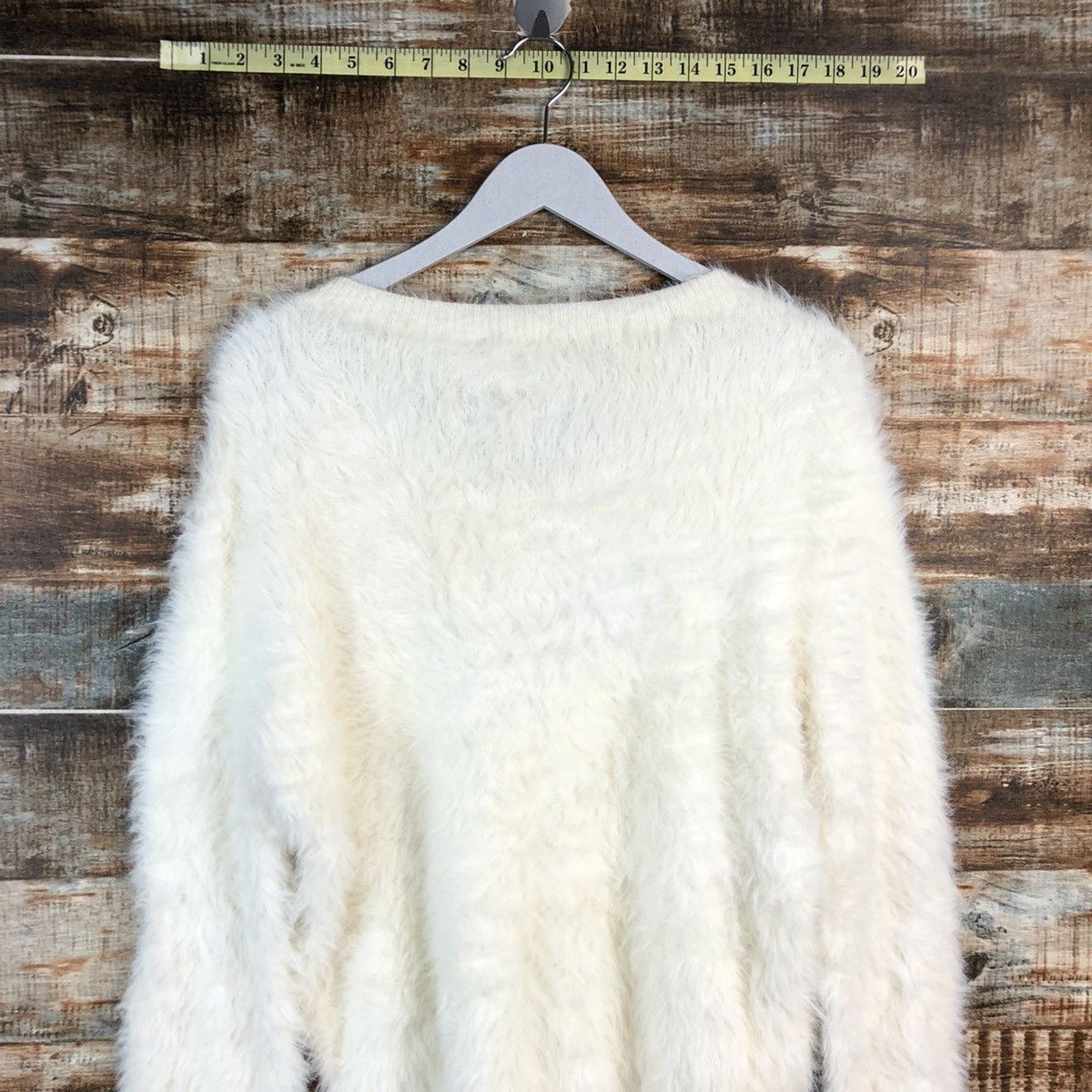 Homespun Knitwear DLL Dreskip White shaggy fur Mohair Knitwear #C231 Size US L / EU 52-54 / 3 - 13 Thumbnail