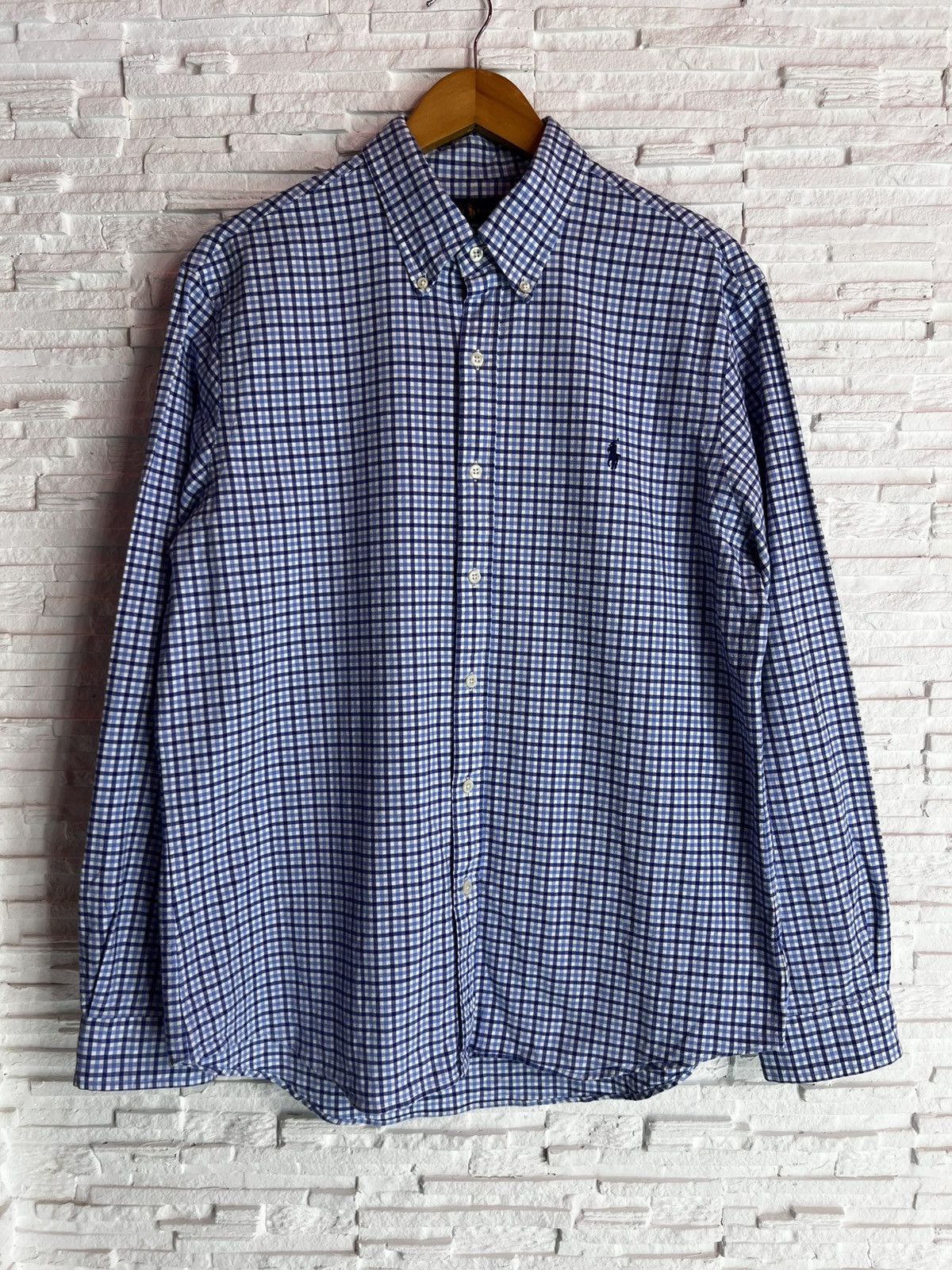 Ralph Lauren Ralph Lauren Slim Fit Stretch Oxford Plaid Shirt Blue Check Size US XL / EU 56 / 4 - 2 Thumbnail