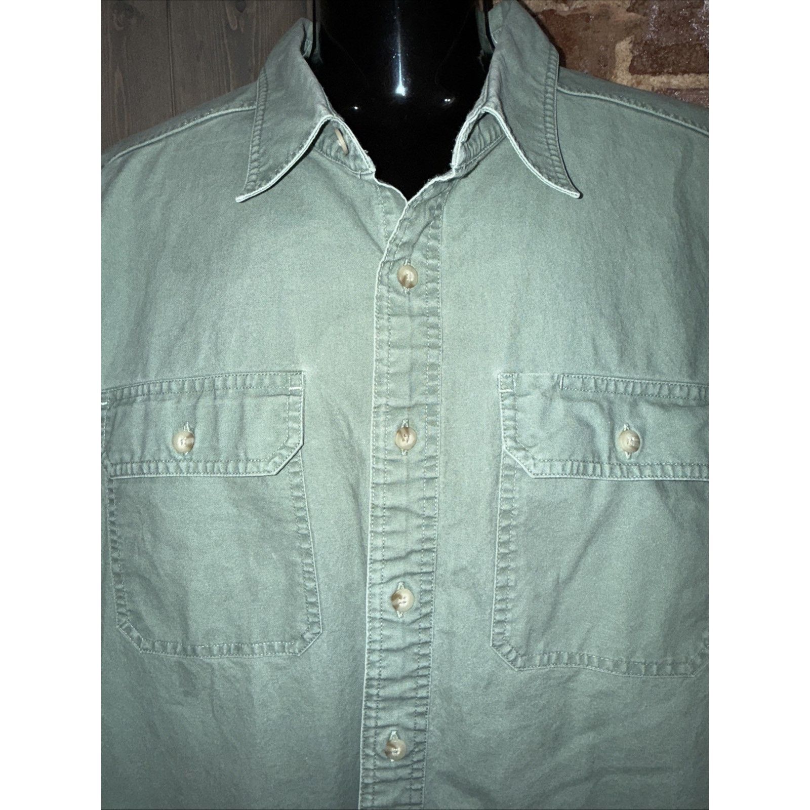 L.L. Bean LL Bean Men's 2XL Tall Button-up Board Shirt Sage Green Size US XXL / EU 58 / 5 - 3 Thumbnail