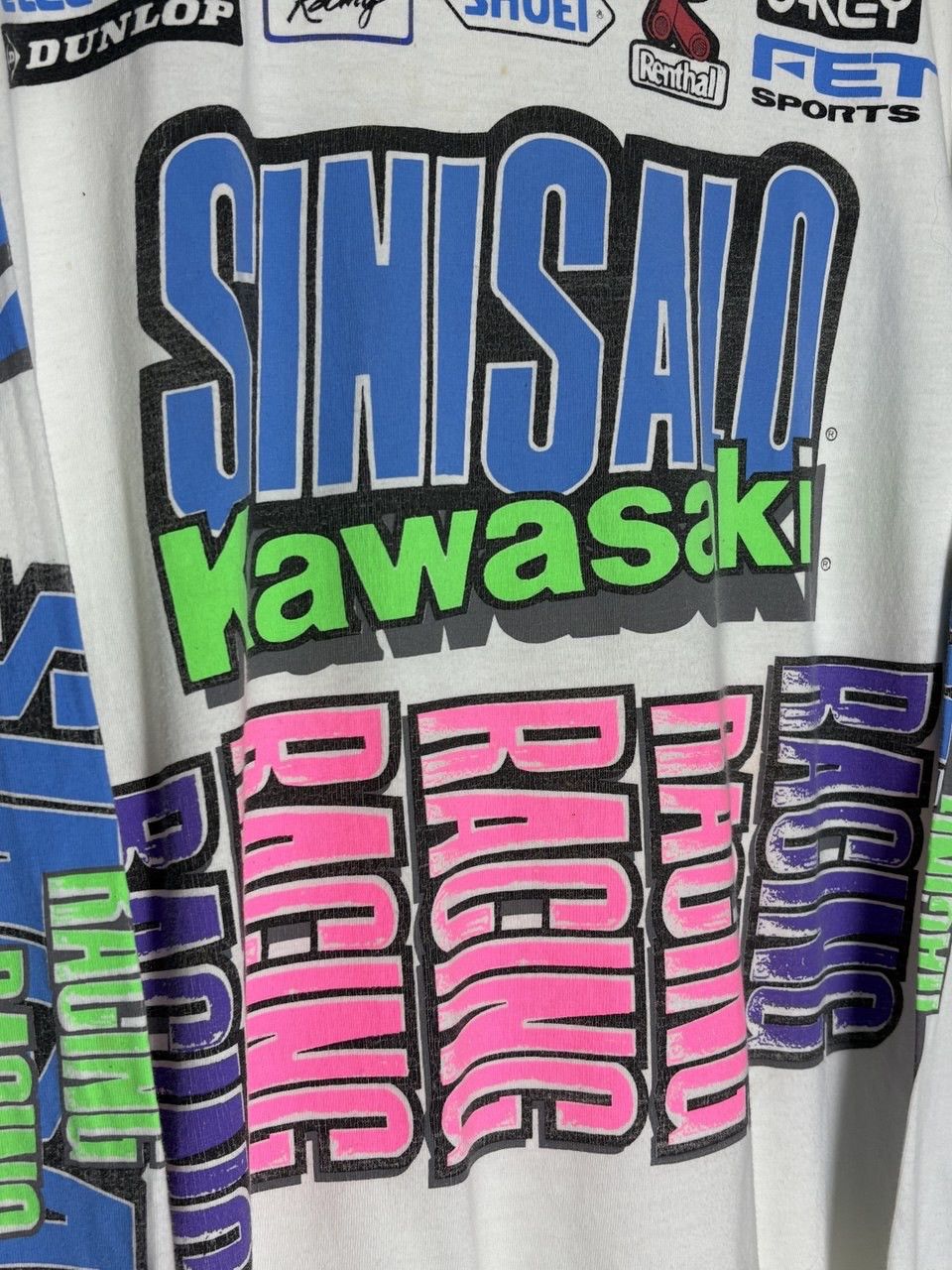 Other Vintage Sinisalo Kawasaki Racing Motocross Long Sleeve Shirt Size US XL / EU 56 / 4 - 4 Thumbnail