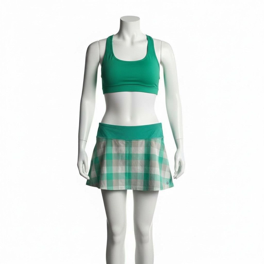 Lululemon LULULEMON RUN SPEED SKIRT SKORT in Plaid Green Sz. 6 Size 28" / US 6 / IT 42 - 5 Thumbnail