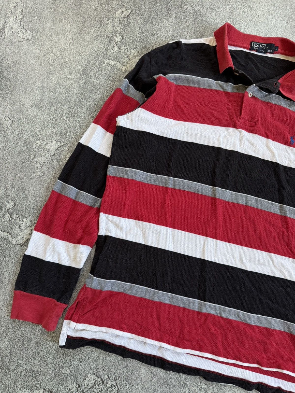 Polo Ralph Lauren × Vintage Polo Ralph Lauren L striped rugby polo long sleeve tee shirt Size US L / EU 52-54 / 3 - 6 Thumbnail