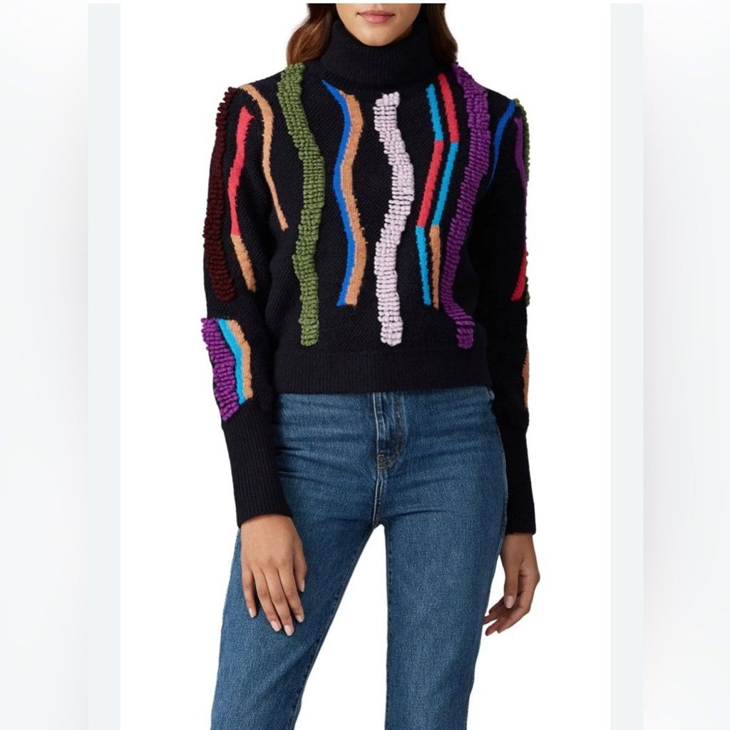 Peter Pilotto PETER PILOTTO Loop Embroidered Turtleneck In Blue Sm Size S / US 4 / IT 40 - 1 Thumbnail