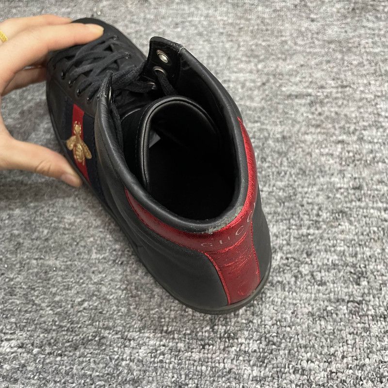 Gucci Gucci Black High-Top Leather Sneakers for Men - Size US 9.5 / EU 42-43 - 2 Thumbnail