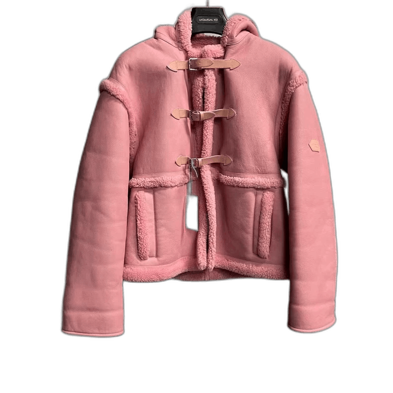 Louis Vuitton Louis Vuitton Pink Shearling Jacket Coat Size US M / EU 48-50 / 2 - 1 Thumbnail