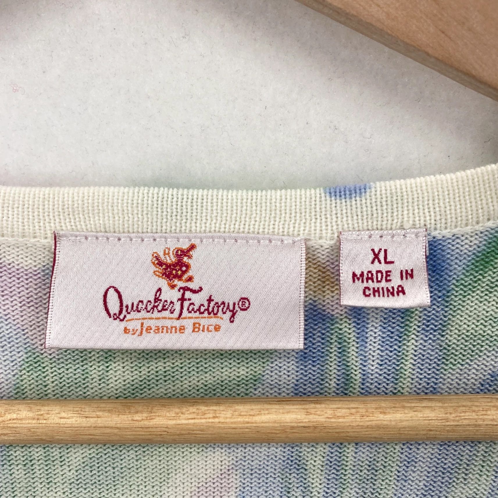 Quacker Factory Quacker Factory Cardigan Womens XL Blue Green Floral Print V Neck Button Front Size XL / US 12-14 / IT 48-50 - 4 Thumbnail