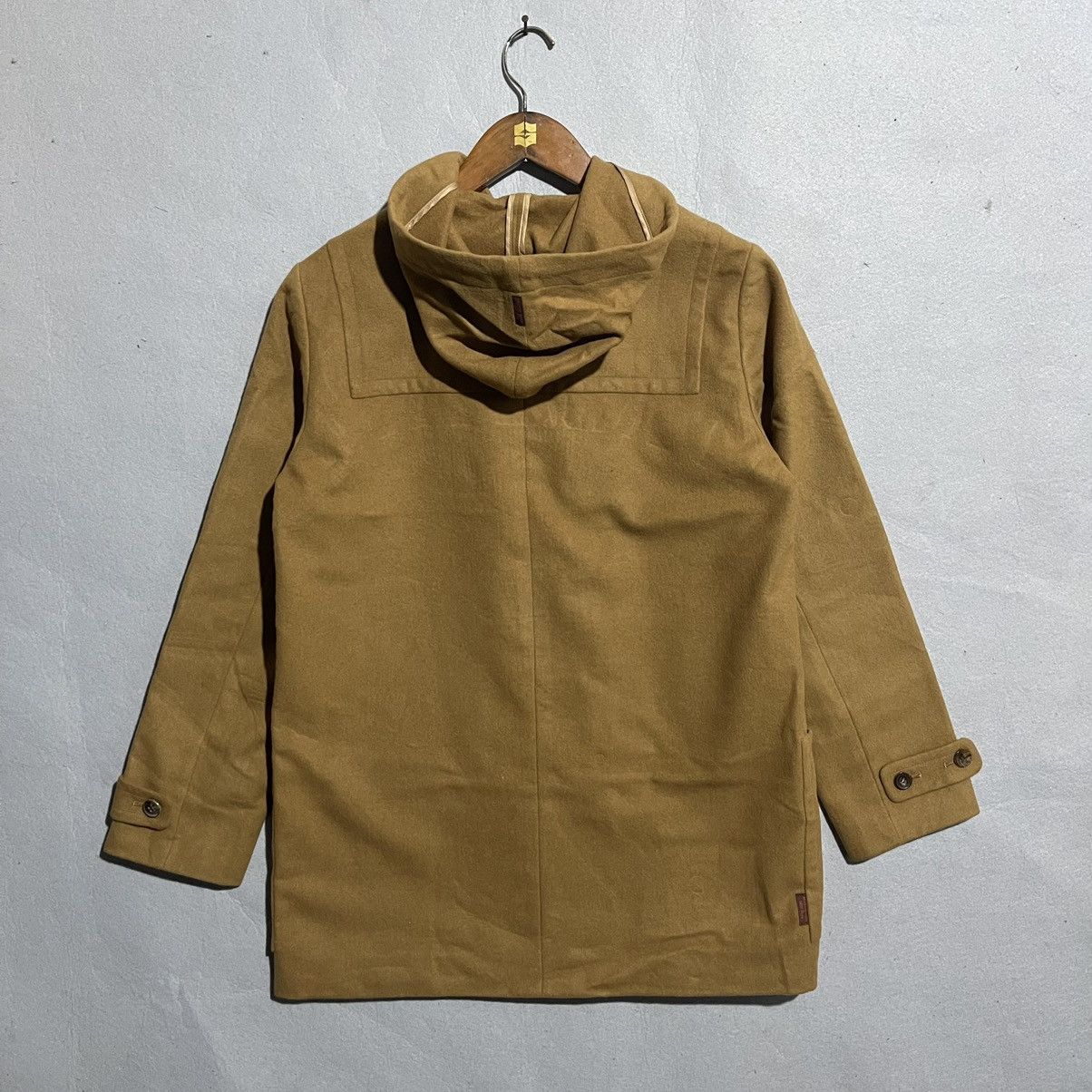 Vintage Mademoiselle NON NON Hooded Duffle Coat Camel Brown