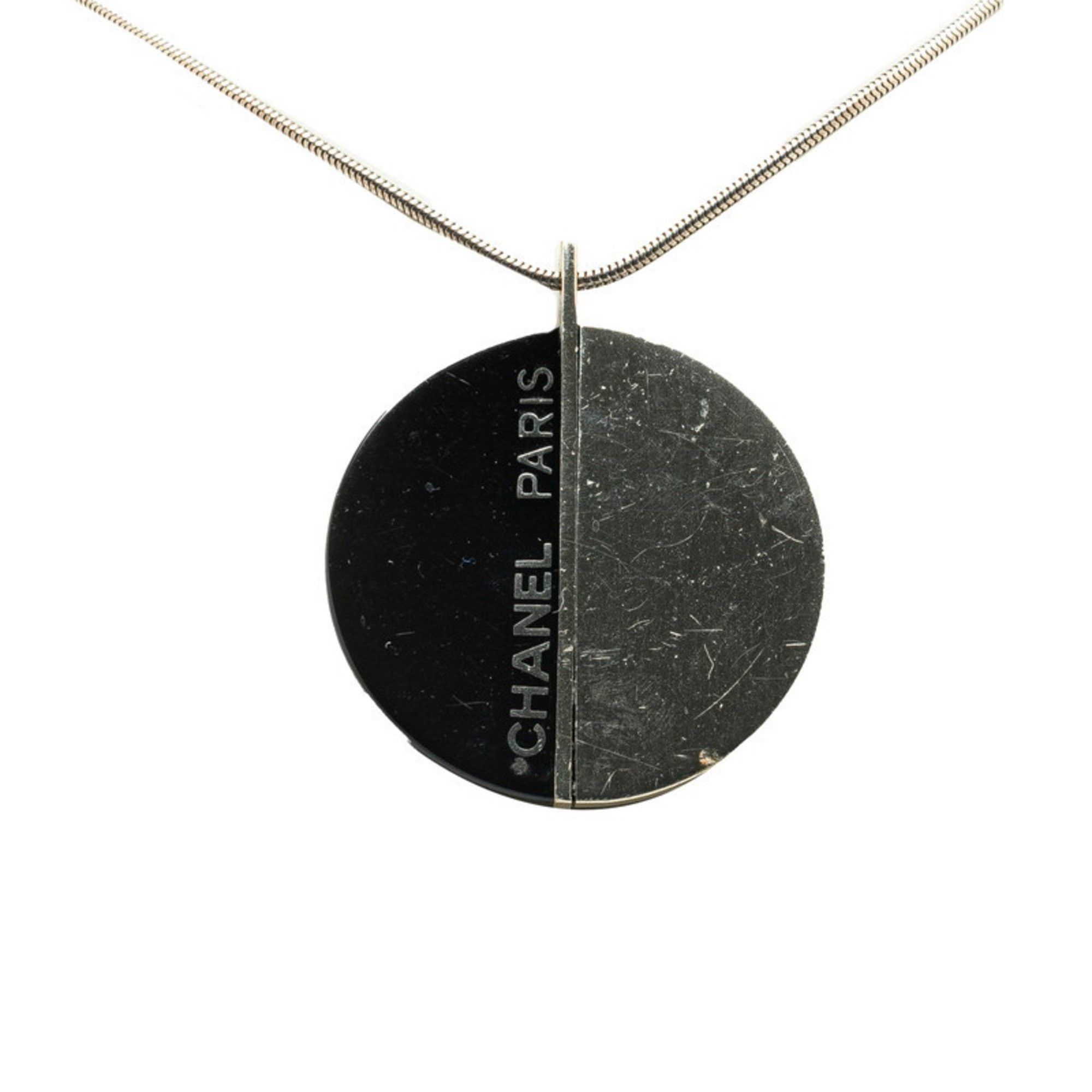 Chanel Chanel Chain Pendant Necklace Silver Black Metal Women's CHANEL Size ONE SIZE - 1 Thumbnail