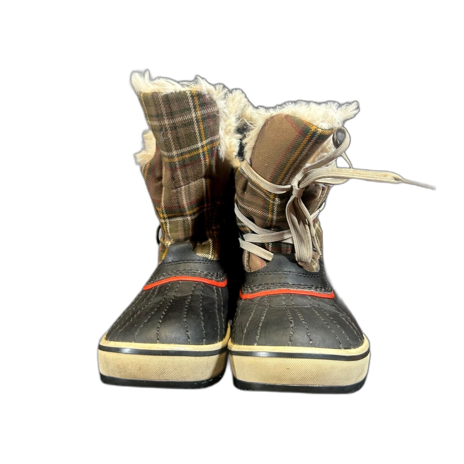 SOREL Sorel Women's 7 Snow Duck Boots Tartan Plaid Fur Lined Water Size US 7 / EU 40 - 1 Thumbnail