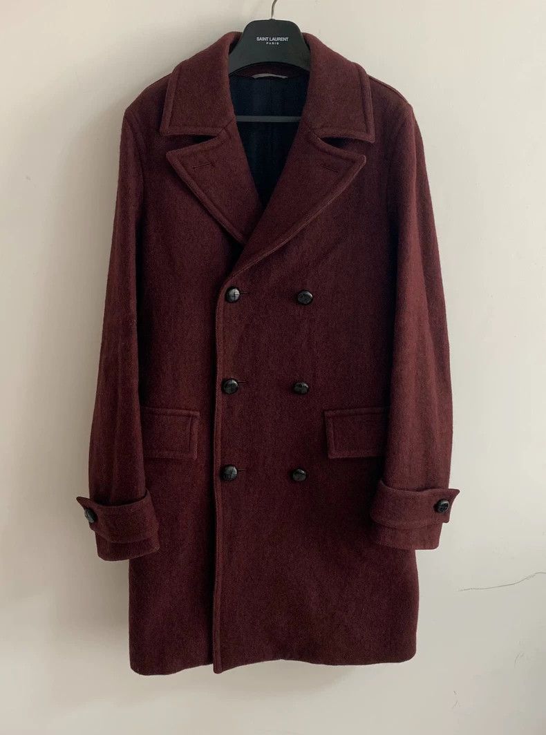 Dior Dior 15fw catwalk Burgundy double-breasted coat Nextarrow-2 Size US S / EU 44-46 / 1 - 1 Thumbnail