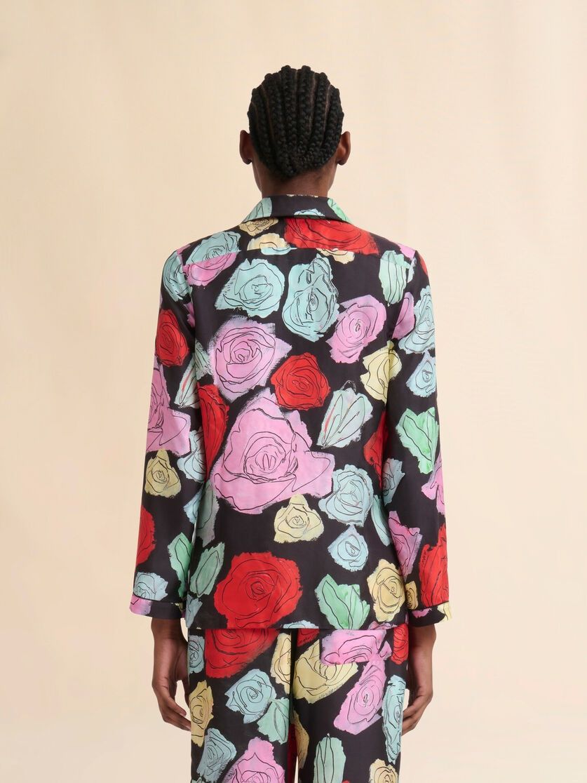 Marni o1w1db10426 Silk Pyjama Shirt With Orion Print in Multicolor Size L / US 10 / IT 46 - 3 Thumbnail
